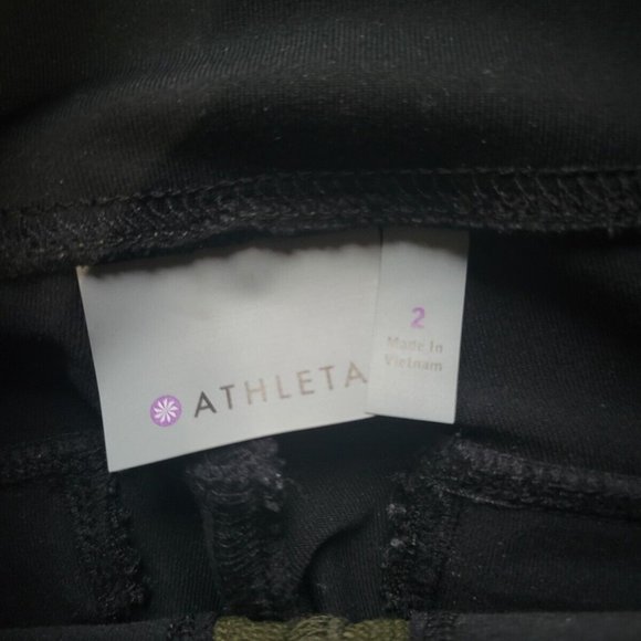 Athleta Highline Hybrid Pant Black & green Size: 2 hike run - Picture 6 of 6